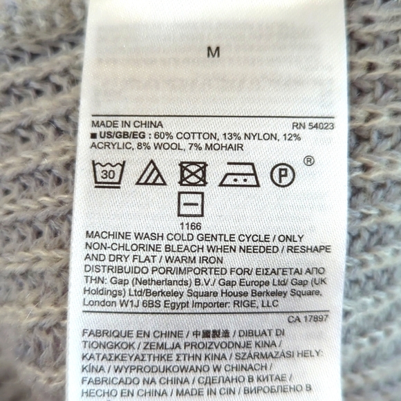 Banana Republic Butterfly Front Pullover Sweater Skyline Grey – Size M - Picture 9 of 9